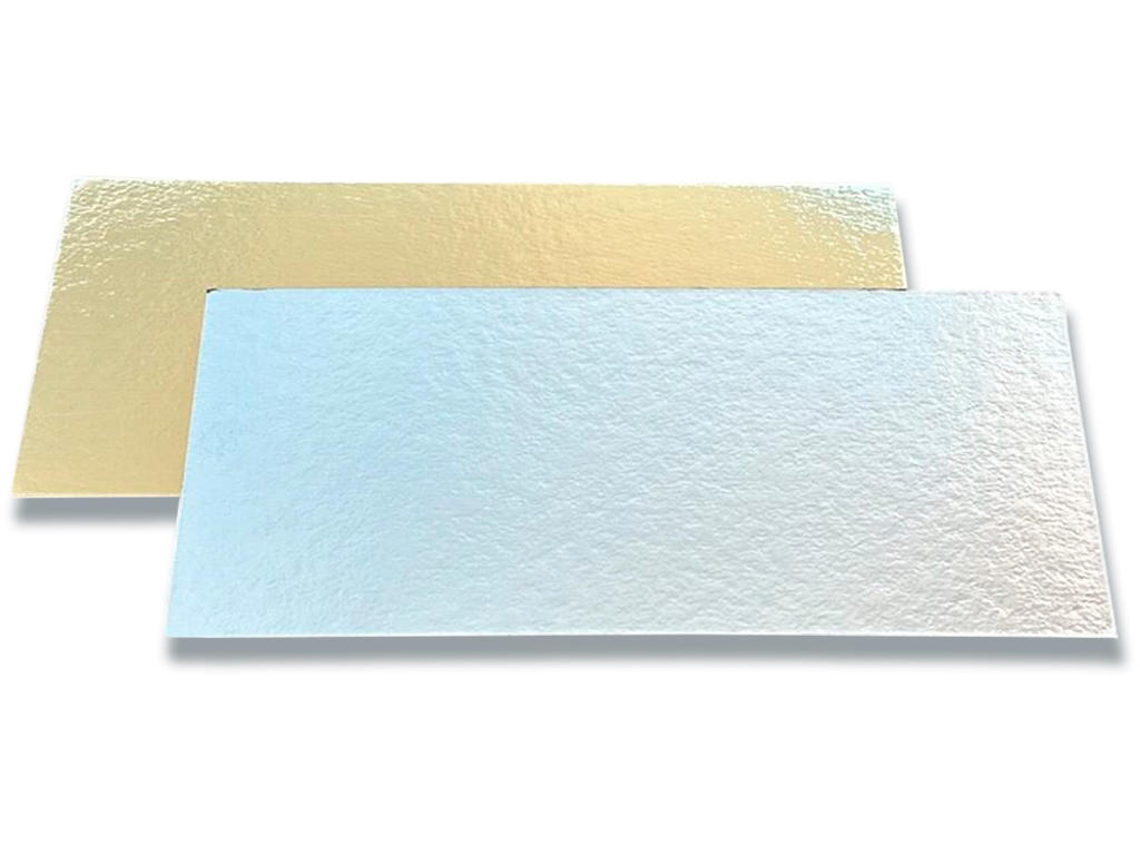 Papbund til cellofanpose, 82x207 mm, Guld/sølv, 1 stk 