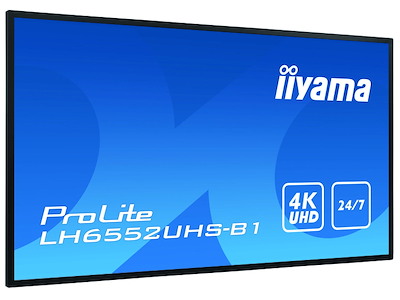 iiyama LH6552UHS-B1 skilte display Digital fladpaneldisplay 163,8 cm (64.5") IPS 500 cd/m² 4K Ultra HD Sort Indbygget processer Android 8.0 24/7
