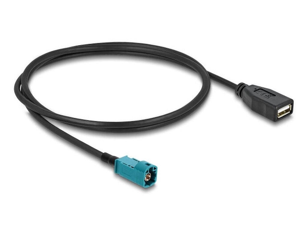 DeLOCK 90703 koaxial kabel 1 m HSD Z USB A Sort, Blå