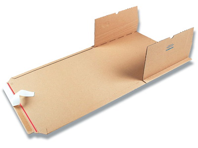 Forsendelsesæske, Til Bøger, Brun, 320x290x35-80mm, Klæbestrimmel og tearstrip, Ordnerpac