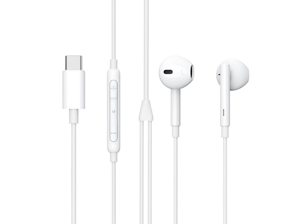 eSTUFF ES652200-BULK hovedtelefoner/headset Ledningsført I ørerne Opkald/musik USB Type-C Hvid