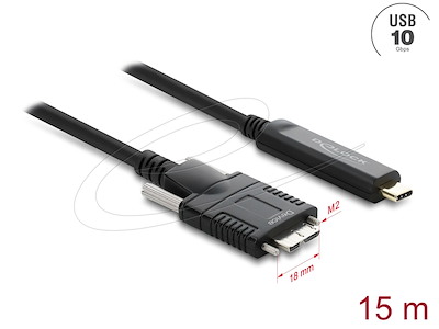 DeLOCK 83681 USB-kabel USB 2.0 15 m USB C Micro-USB B Sort