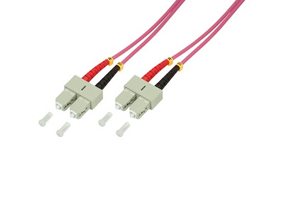 LogiLink SC/SC, 1 m InfiniBand og fiberoptisk kabel Lyserød
