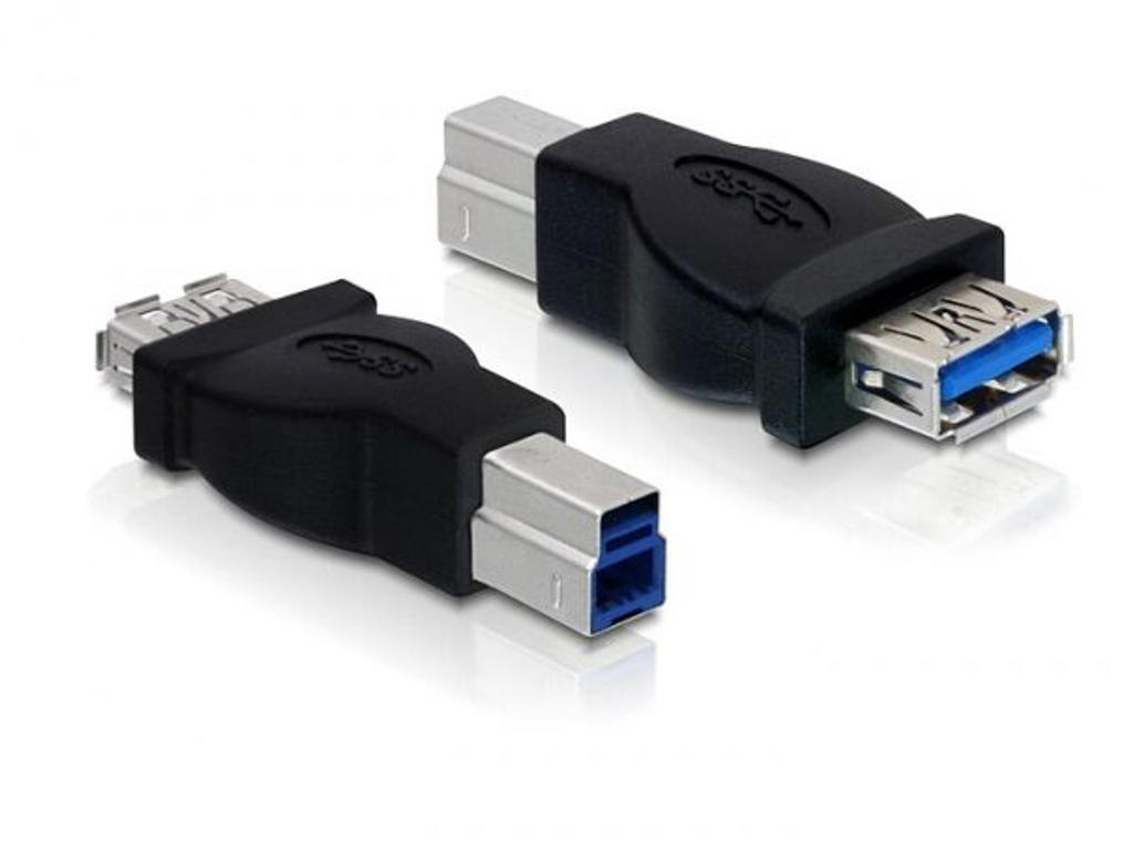 DeLOCK USB 3.0 Adapter USB 3.0-B M USB 3.0-A FM Sort