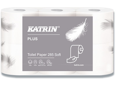 Toiletpapir, Udvendig oprulning, 3 lag, 42 ruller, Katrin Plus 285