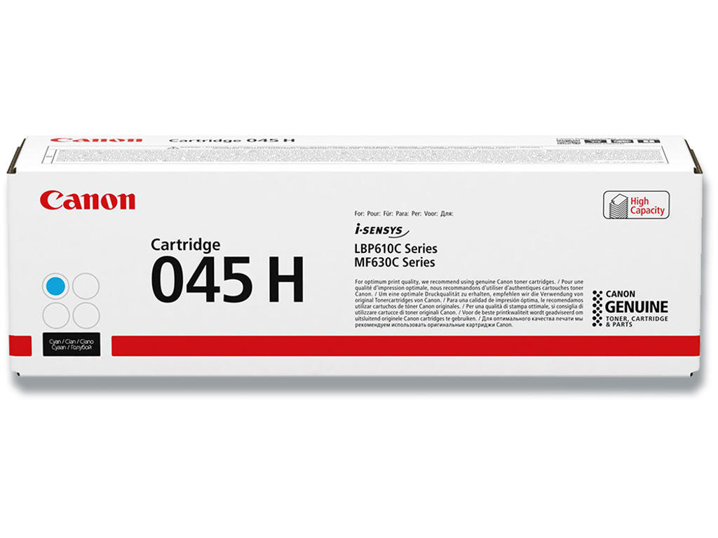 Toner, 045HC, Cyan-blå, 2.200 sider, Canon 1245C002