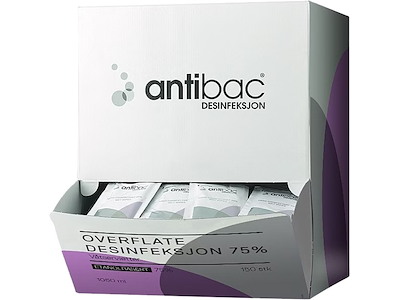 Overfladedesinfektion, Fødevaregodkendt, Servietter, 150 stk, Kiilto Antibac 75%