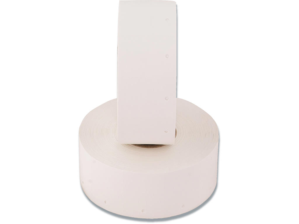 Kartonmærker, Til prisetiketter, 45x32 mm, 1000 etiketter pr rulle