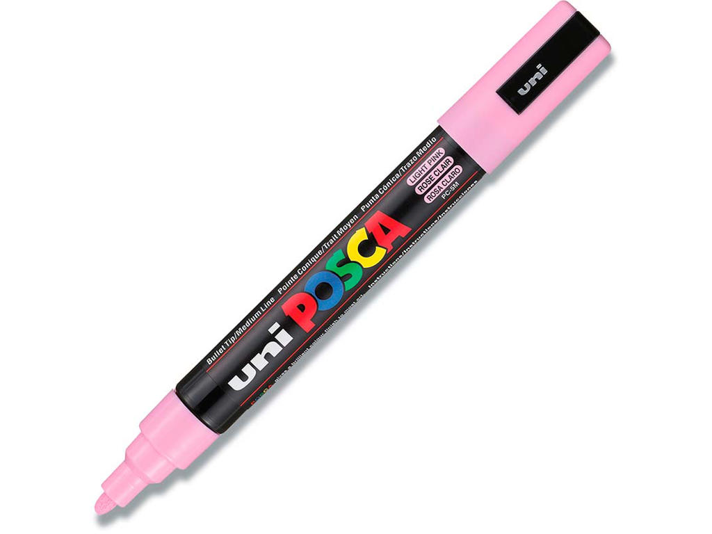 Paint marker, 1.8-2.5 mm, Lys pink, Rund spids, uni Posca PC-5M