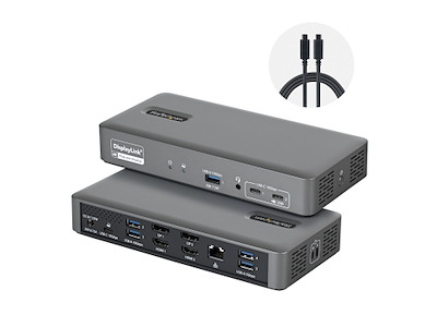 StarTech.com 194UE-USBC-SMARTDOCK dockingstation Ledningsført USB 3.2 Gen 2 (3.1 Gen 2) Type-C Grå