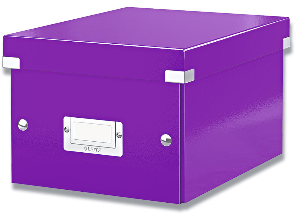 Opbevaringsboks, Small, Uden håndtag, Metallic lilla, Leitz Click & Store WOW 