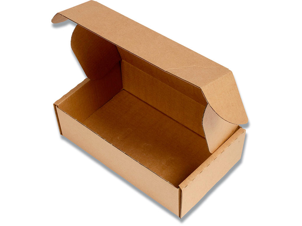 Forsendelsesæske, Brun, 235x140x70mm, Foldelukning