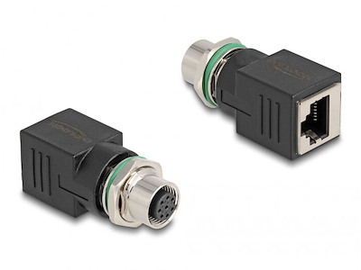 DeLOCK 60062 kabel kønsskifter M12 RJ-45 Sort