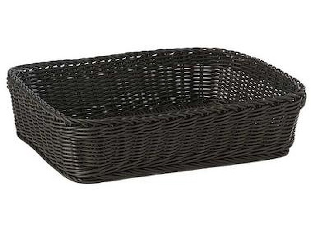 Brødkurv, Kraftig PP flet, Sort, 40x30x10cm