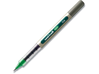 Rollerball pen, 0.7 mm, 0.3 mm, Grøn, uni-ball Eye Fine UB-157-36