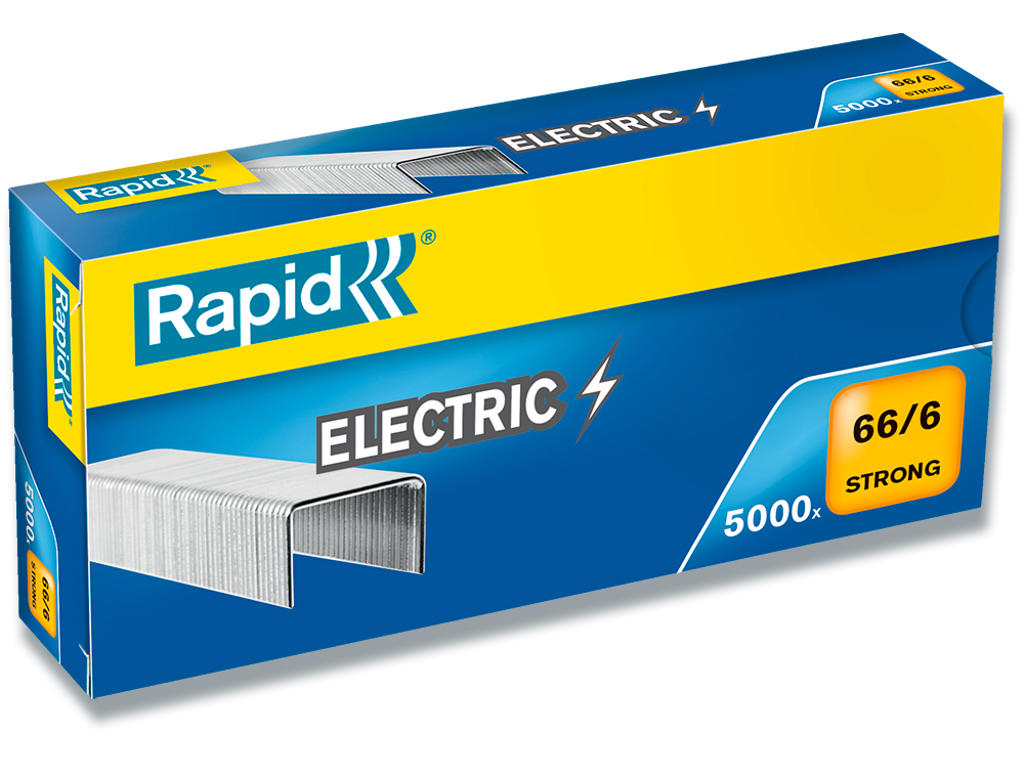 Hæfteklammer, Klamme 66/6, 20 ark, 5.000 klammer, Rapid Electric Strong