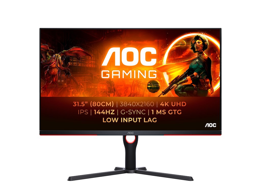 AOC G3 U32G3X/BK computerskærm 80 cm (31.5") 3840 x 2160 pixel 4K Ultra HD LED Sort, Rød