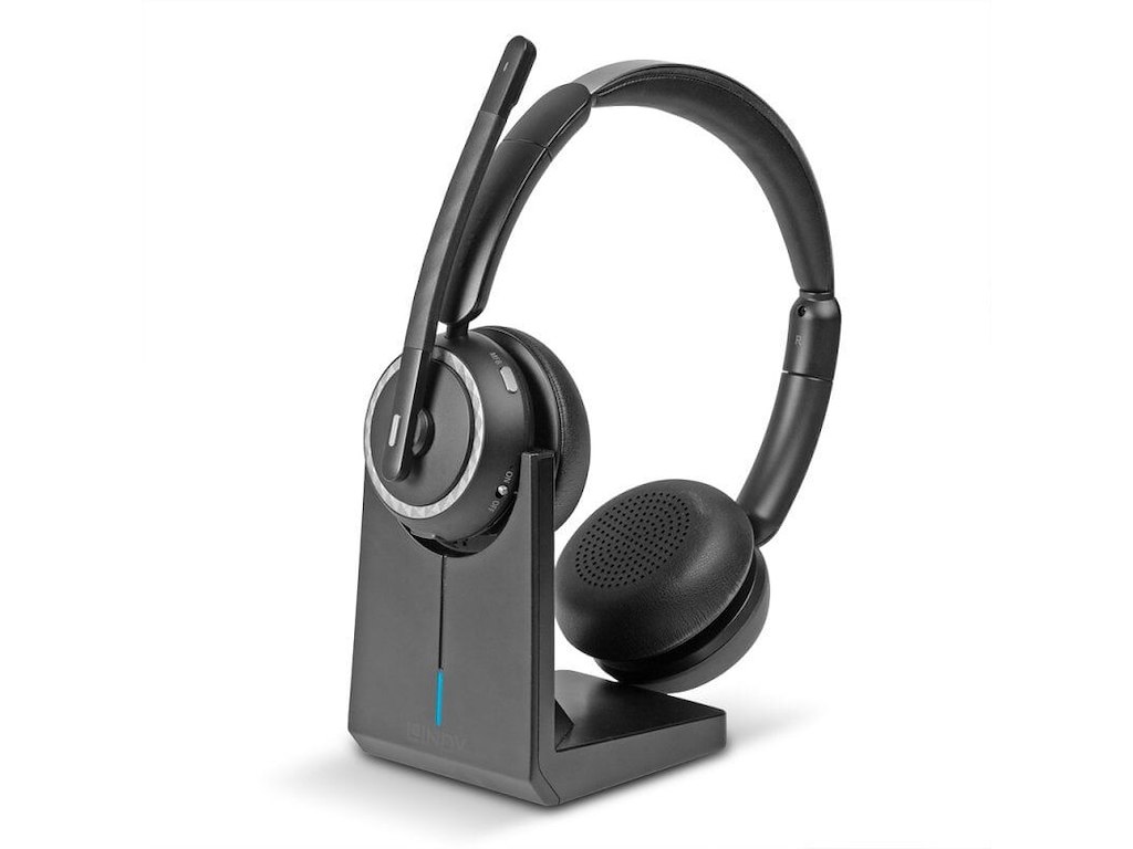 Lindy L118 Headset Ledningsført Kontor/Callcenter USB Type-C Bluetooth Opladningsstativ Sort