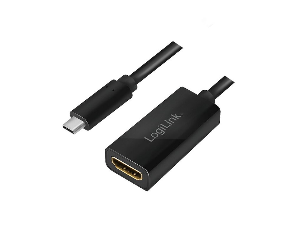 LogiLink UA0380 videokabel adapter 0,15 m USB Type-C HDMI Sort