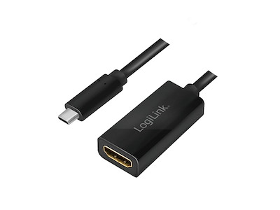 LogiLink UA0380 videokabel adapter 0,15 m USB Type-C HDMI Sort