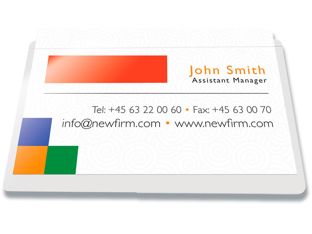 Visitkortlommer, Selvklæbende, 1 kort pr lomme, 100 lommer, BNT PeelSeal 