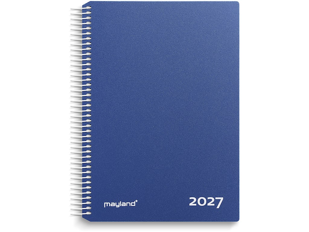 Kalender, 2027, Time, 1 dag pr. side, Blå, Mayland