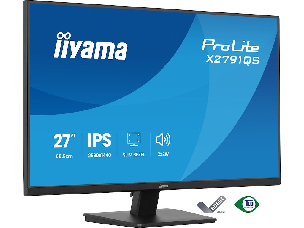 iiyama ProLite X2791QS-B1 computerskærm 68,6 cm (27") 2560 x 1440 pixel Quad HD LED Sort