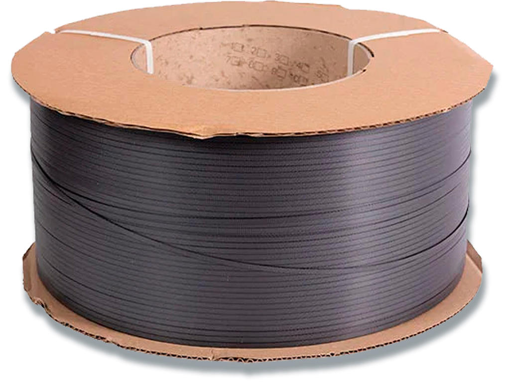 Strapbånd, PP, 12mmx3000m, 0.63mm, Brudstyrke 155kg, Indvendig Ø200mm, Sort