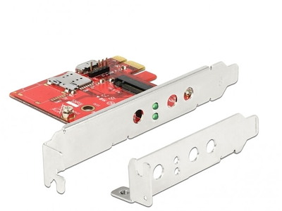 DeLOCK 91748 kortlæser PCI Express Intern Metallic, Rød