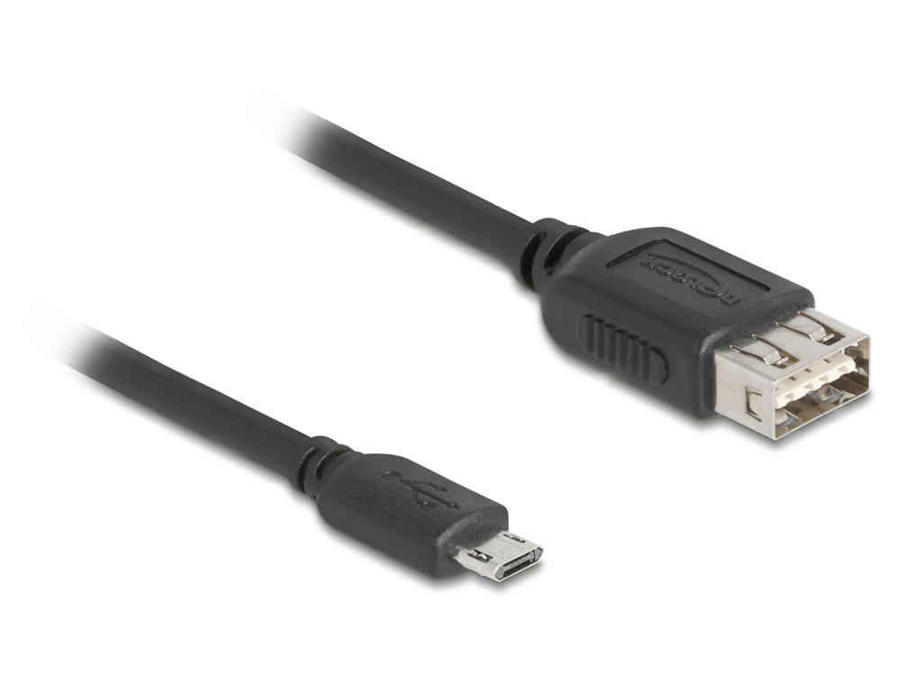 DeLOCK 81519 USB-kabel USB 2.0 2 m Micro-USB B USB A Sort
