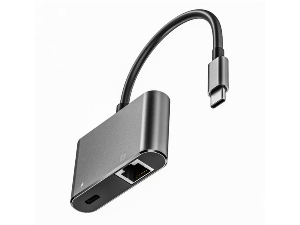 Microconnect USB3.1CETHPDBA kabel kønsskifter USB C RJ-45 Sort