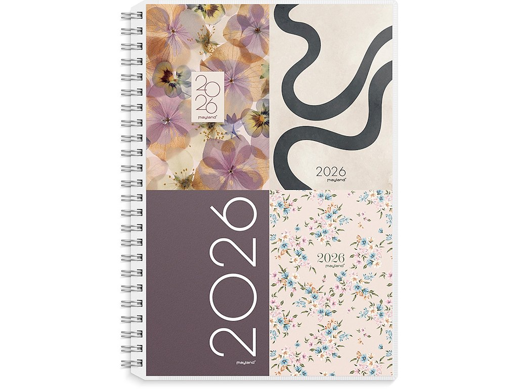 Kalender, 2026, A5 International Uge, 4 illustrationer, 1 uge pr. opslag, Mayland