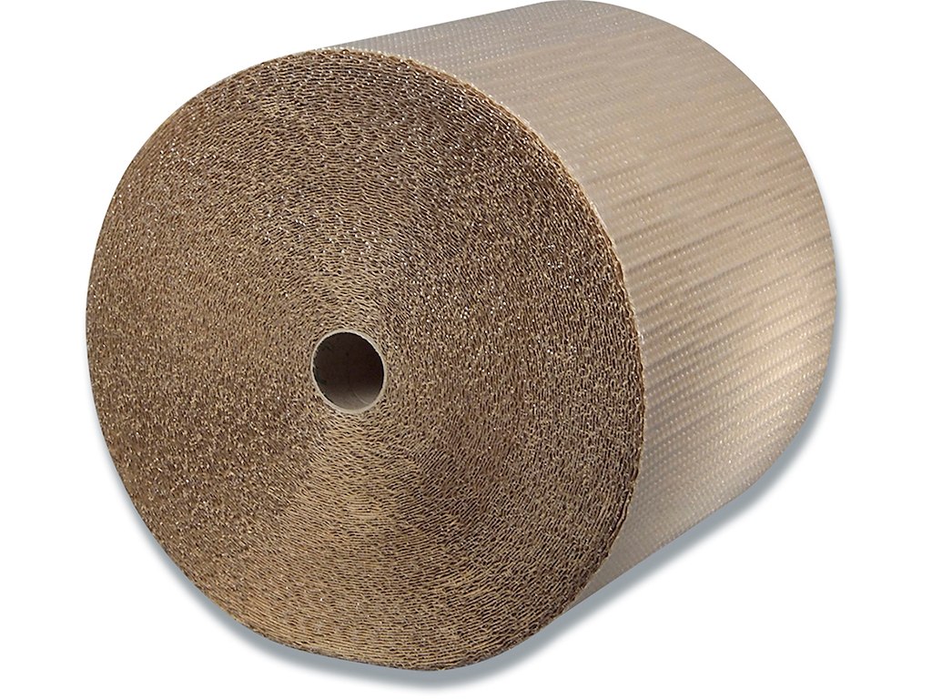 Bobleplast, 100cm x 75m, Kraftpapir og Plast Coextruderet, Bobbeldiameter: Ø10 mm, Med brunt papir 