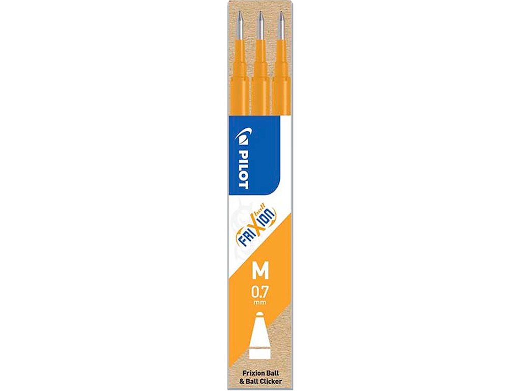 Rollerball gelpen refill, 0.7 mm, 0.35 mm, Abrikos orange, Pilot FriXion BLS-FR7-S3-AO