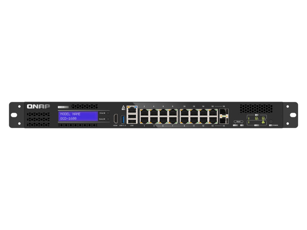 QNAP QGD-1600 Administreret Gigabit Ethernet (10/100/1000) 1U Sort, Grå