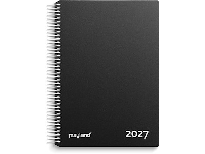 Kalender, 2027, Time, 1 dag pr. side, Sort, Mayland