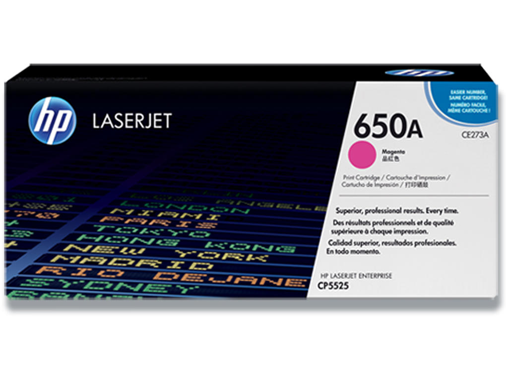 Toner, 650A, Magenta-rød, 15.000 sider, HP CE273A