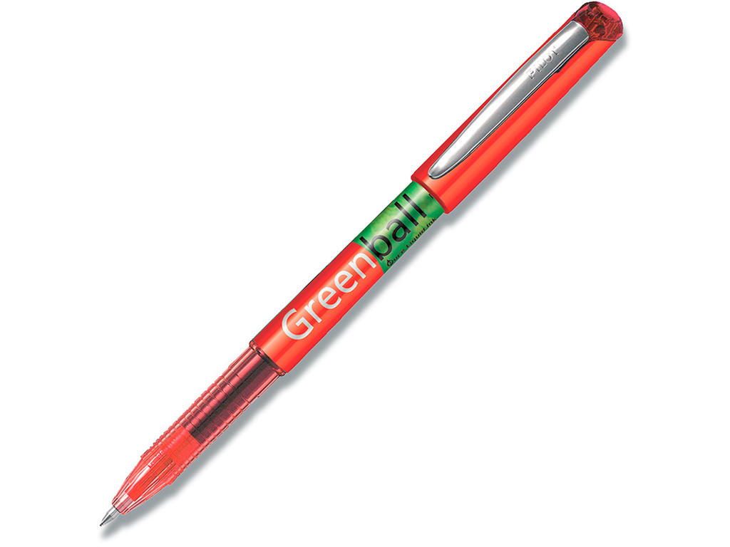 Rollerball pen, 0.7 mm, 0.35 mm, Rød, Pilot Greenball BL-GRB7-BG-R