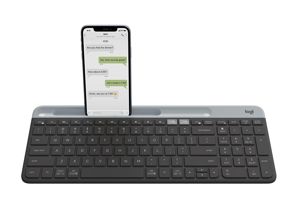 Logitech K580 Slim Multi-Device Wireless Keyboard, Graphite (Nordic)