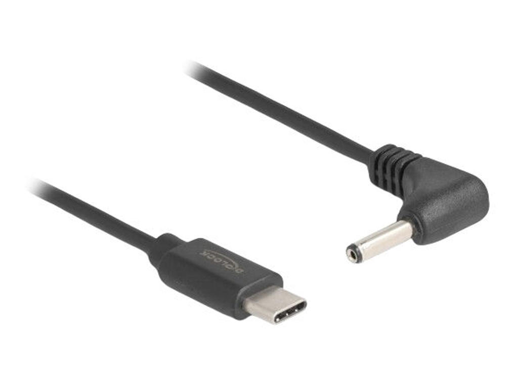 DeLOCK 85393 el-ledning Sort 1,5 m USB C 3.5 x 1.35 mm