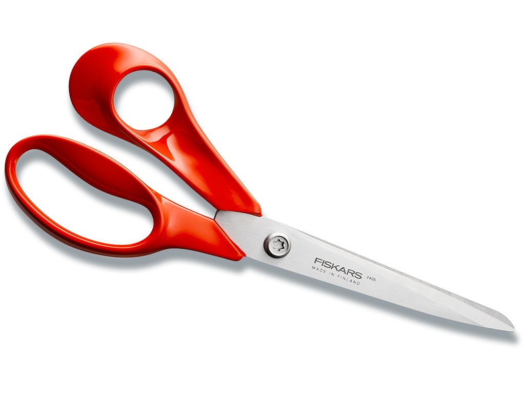 Saks, Allround, Venstrehåndet, 21 cm, Rød, Fiskars Classic 2405