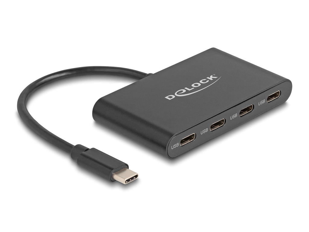 DeLOCK 64129 interface hub USB 3.2 Gen 2 (3.1 Gen 2) Type-C 5000 Mbit/s Sort