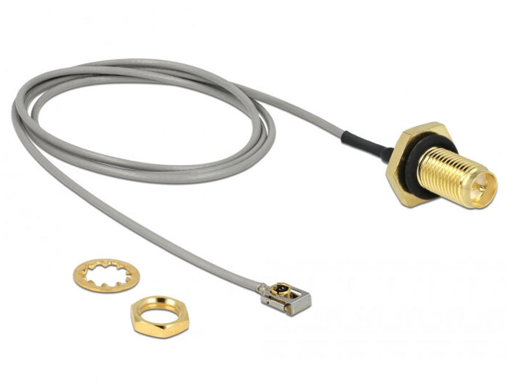 DeLOCK 89927 koaxial kabel Koaksial 0,5 m RP-SMA MHF I LK Sort, Grå