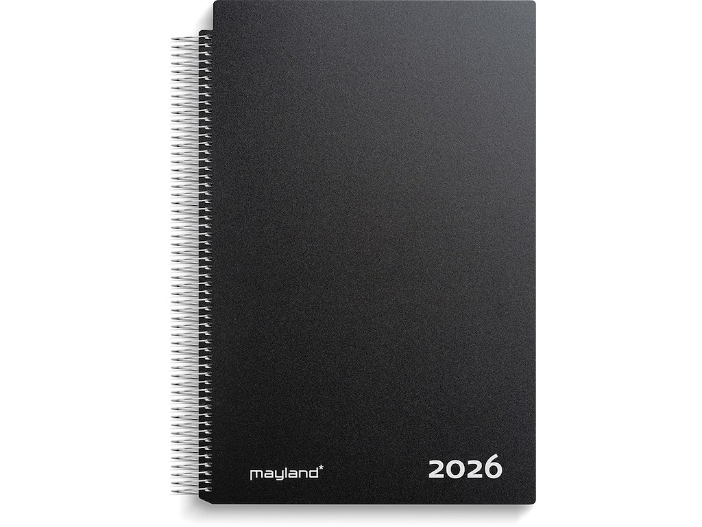Kalender, 2026, Aftale, 6 personer, 1 dag pr. side, Sort, Mayland