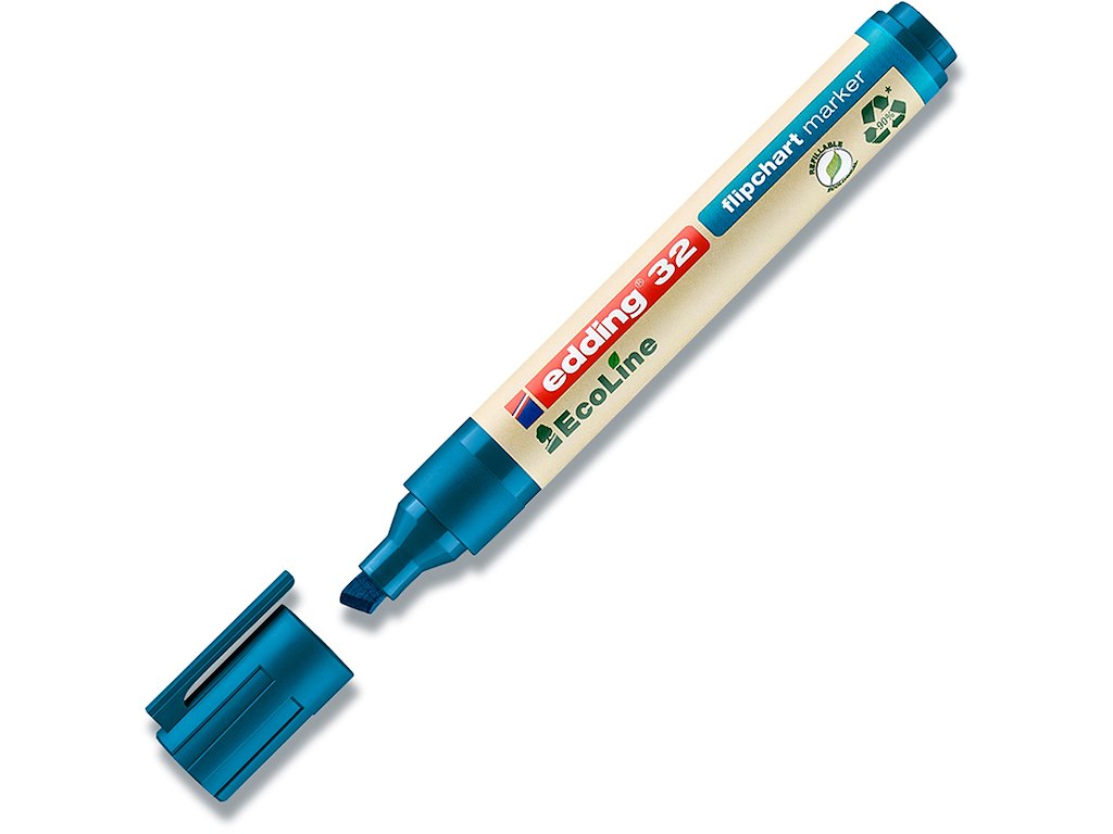 Marker, Skrå spids, 1.5-3 mm, Blå, Edding Ecoline 32