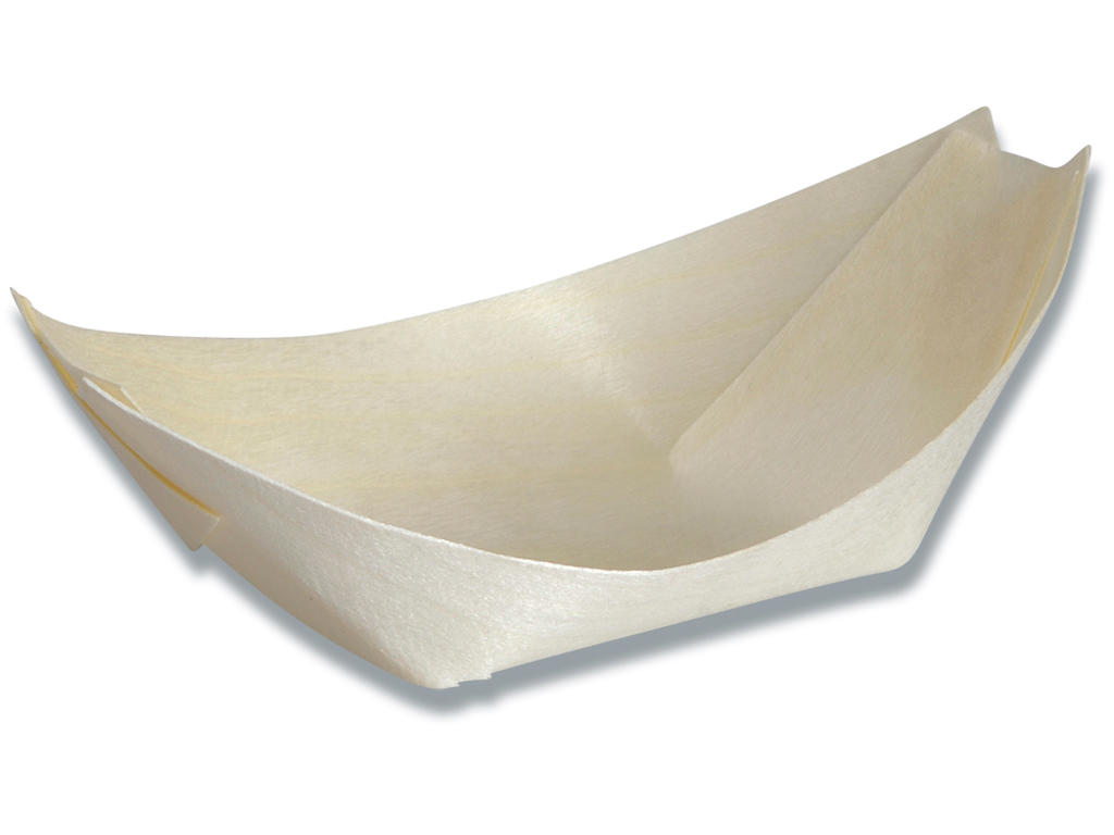 Træbåd, Træ, 11.5x7x2 cm, 100 stk, Gastro 