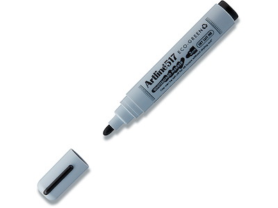 Whiteboard marker, Rund spids, Sort, 3 mm, Artline ECO-GREEN 517
