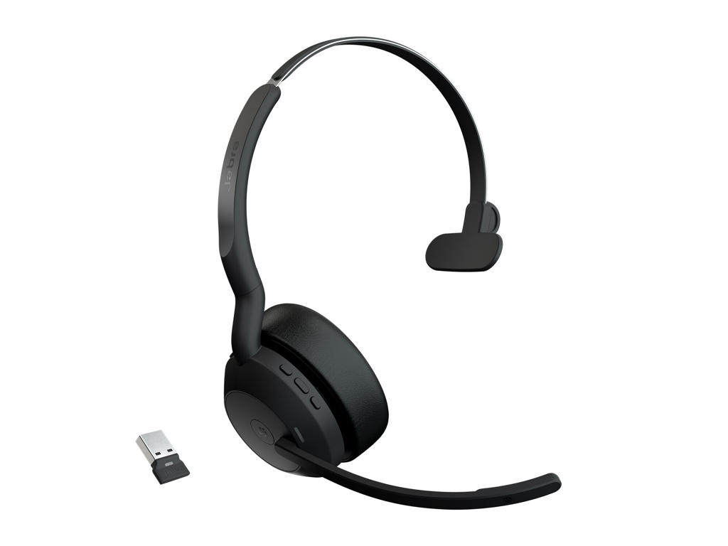 Jabra Evolve2 55 Headset Trådløs Kontor/Callcenter Bluetooth Sort