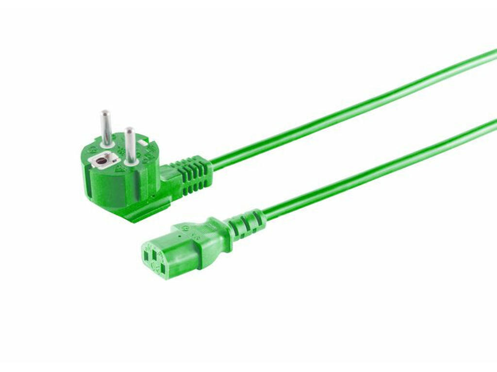 Microconnect MC-SCHUANGC13500G el-ledning Grøn 5 m Strømstik type E+F C13 forbinder