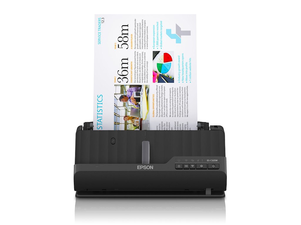 Epson ES-C320W ADF + Ark-fodret scanner 600 x 600 dpi A4 Sort